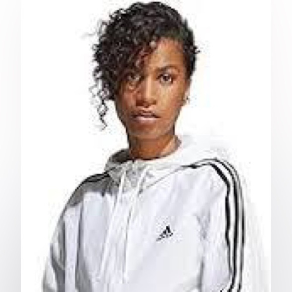 Women's adidas Essentials 3-Stripes Woven Windbreaker SZ M - Picture 5 of 11